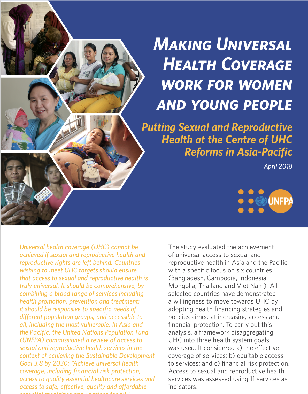 UNFPA Asiapacific Policy brief making universal health coverage